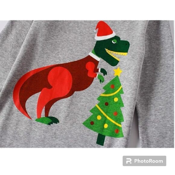 🌼🌼Kikizye Christmas dinosaur PJ’s. Preloved. 12🌼🌼 - Picture 2 of 2